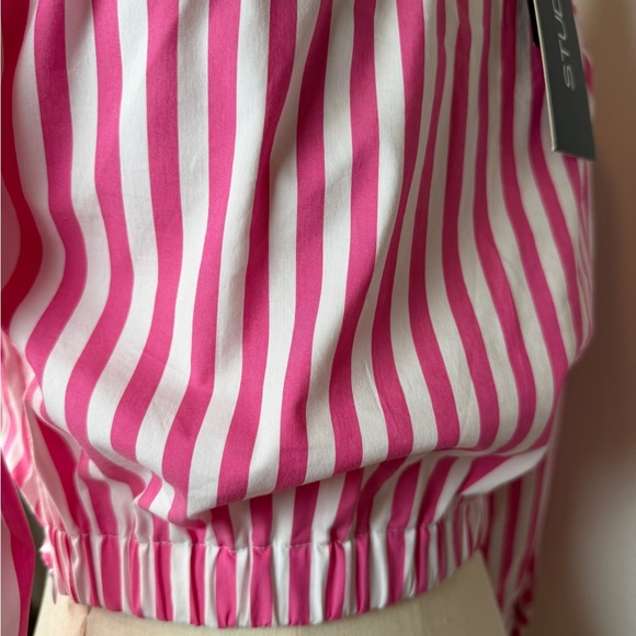 Elegant Pink and White Striped Blouse - Picture 6 of 11